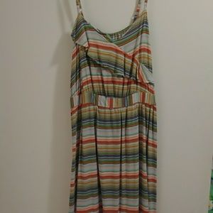 multi colored striped dress